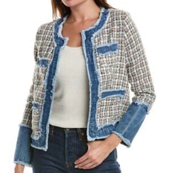 Nanette Lepore Jackets & Blazers - 🚨SOLD🚨 NWT Nanette Lepora Chic Tweed & Denim Contrast Jacket